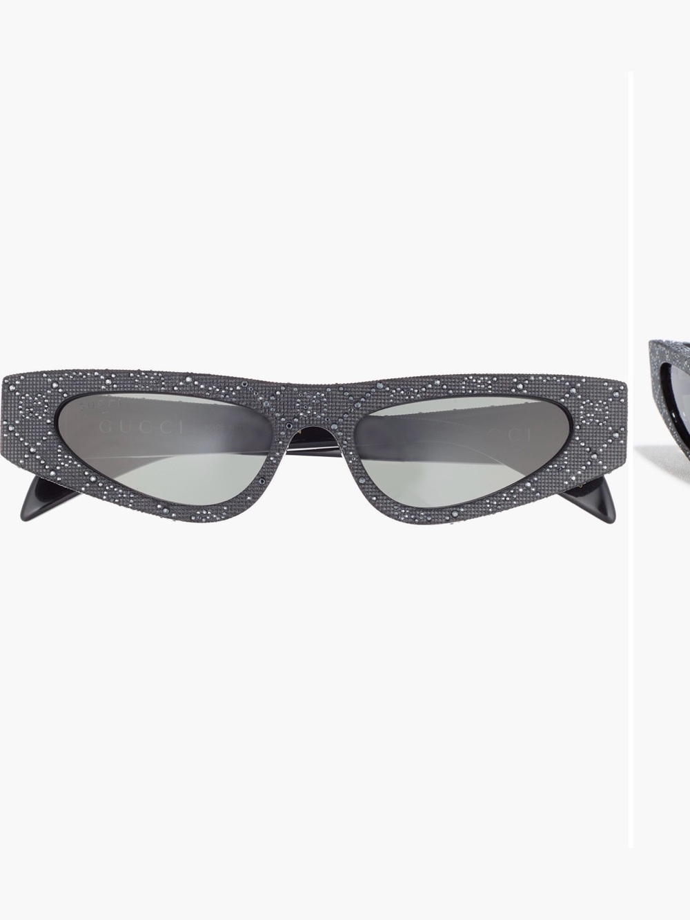 Gucci Gray Crystal Cat-Eye Sunglasses